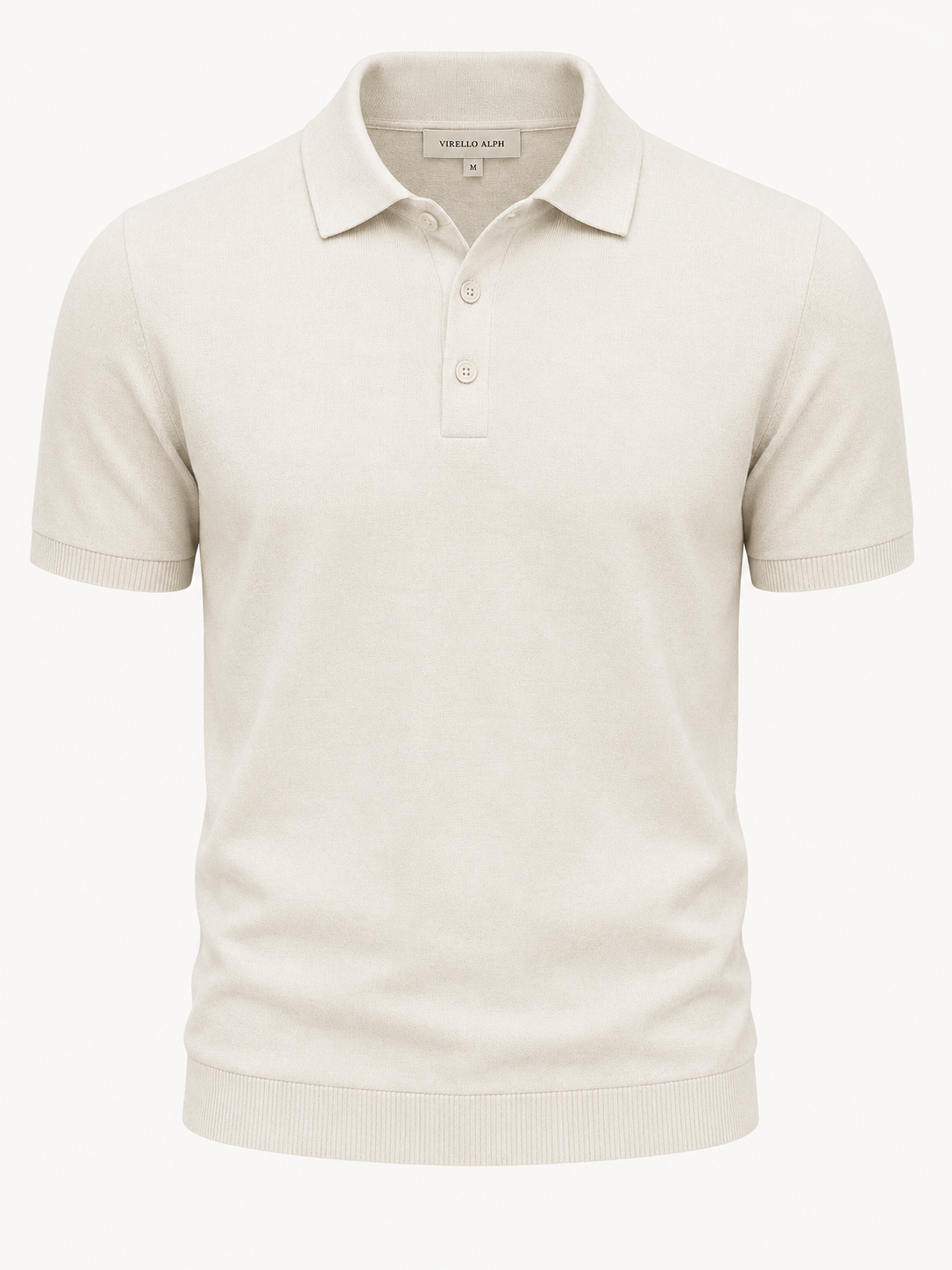 Virello Riviera Knit Polo – Ivory Cream