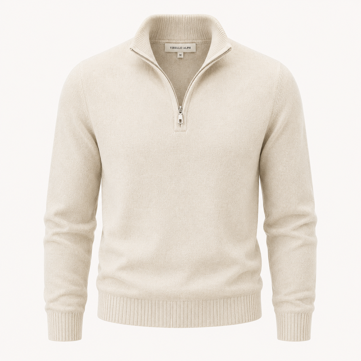 Virello Aspen Half-Zip Sweater – Ivory Beige